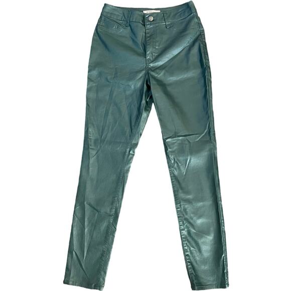 NWOT BCBG - Vegan Leather Skinny Pant - Green - Size 26 - Picture 1 of 5